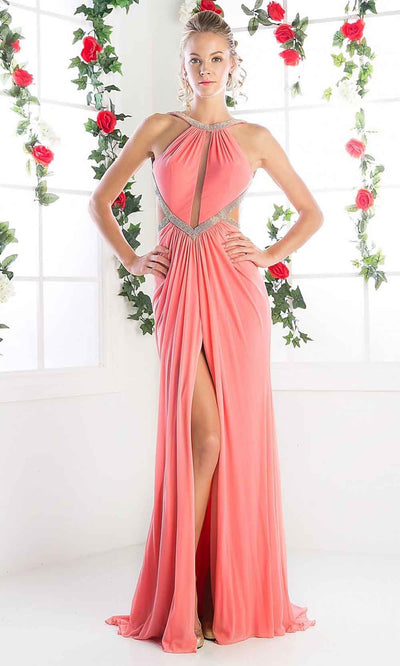 Cinderella Divine - KD019 Beaded Halter Dress In Pink