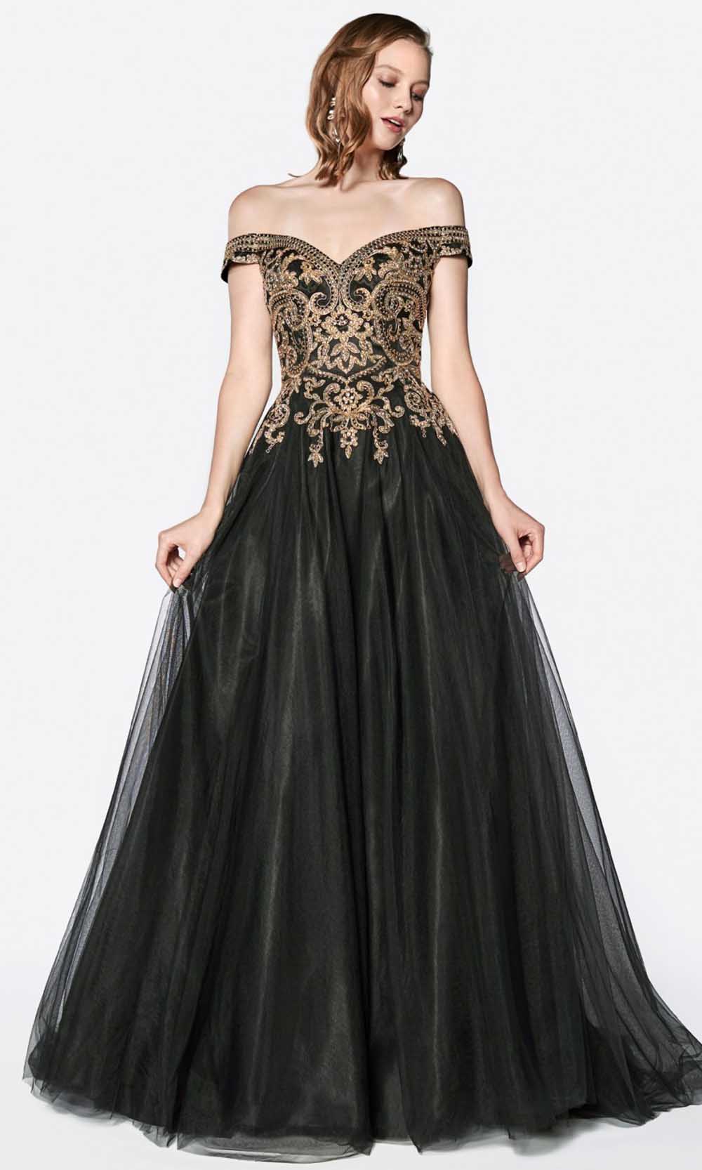 Cinderella Divine - KV1032 Embellished Tulle Gown In Black