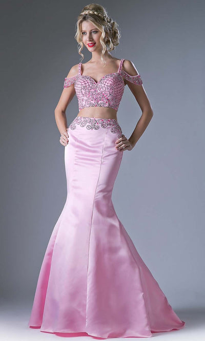 Cinderella Divine - P209 Beaded Two Piece Gown In Pink