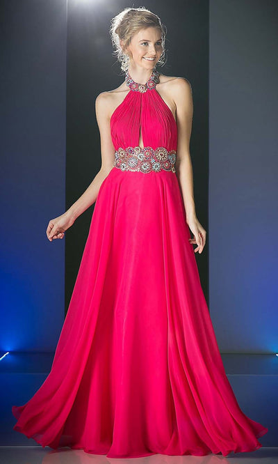 Cinderella Divine - PC905 High Halter Open Back Dress In Pink