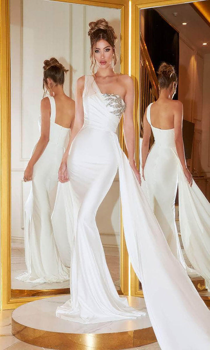 One shoulder hot sale trumpet dress