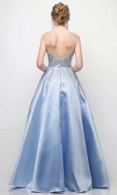 Cinderella Divine - UR135 Beaded A-Line Gown In Blue