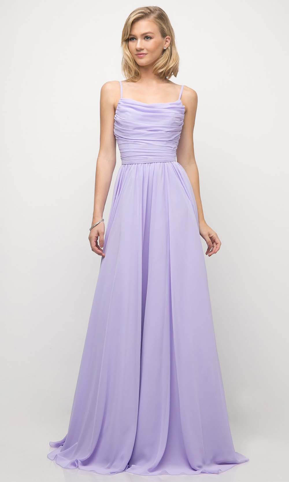 Cinderella Divine - UR136 Cowl Neck A-Line Dress In Purple