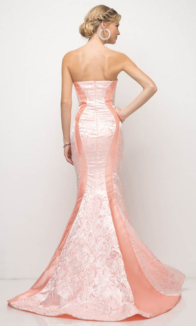 Cinderella Divine - US001 Strapless Floral Mermaid Gown In Pink