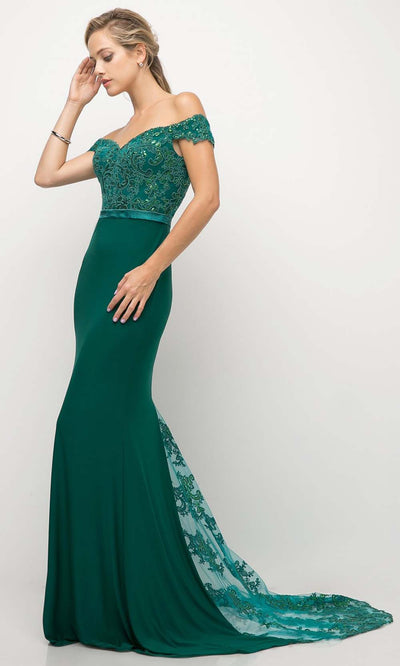 Cinderella Divine - UV001 Embellished Trumpet Gown In Green