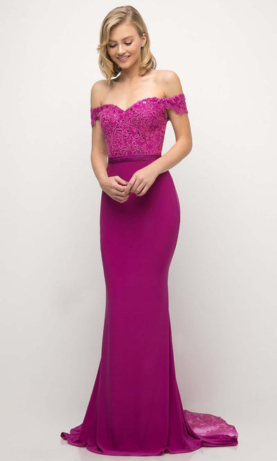 Cinderella Divine - UV001 Embellished Trumpet Gown In Purple